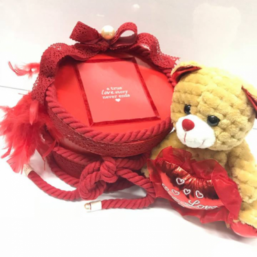 Εικόνα 3 για Romantic Red Gift Box Capitone Bear