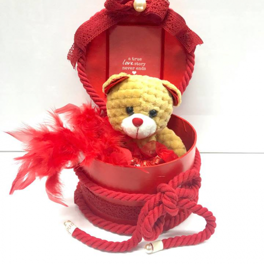 Εικόνα για Romantic Red Gift Box Capitone Bear