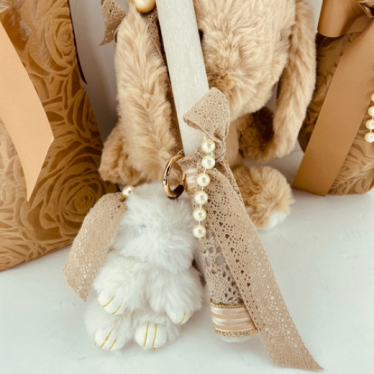 Εικόνα 2 για Σετ Λαμπάδας Brown Rabbit με μωράκι μπρελοκ κουνελάκι Bag