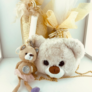 Εικόνα 2 για Σετ Λαμπάδας Beige Bear Love Bag