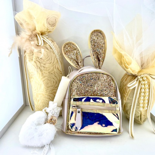 Εικόνα για Σετ Λαμπάδας Sparkling Gold Rabbit Bag