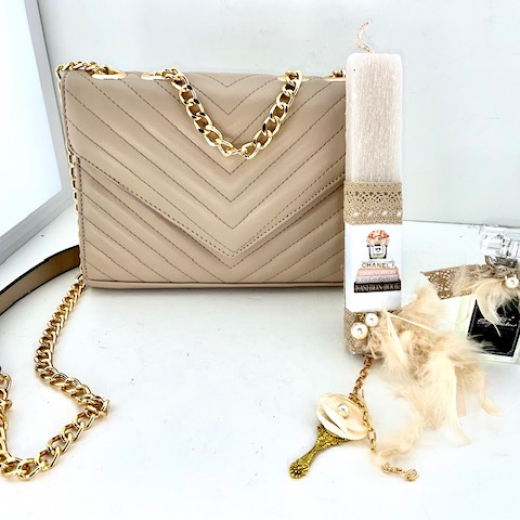 Εικόνα για Luxury Bag Dark Beige  Σετ Λαμπάδας