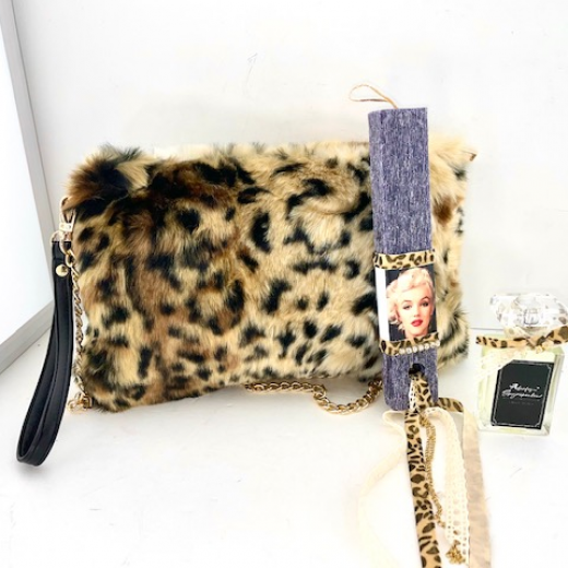 Εικόνα για Luxury Fury Leopard Bag Σετ Λαμπάδας