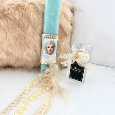 Εικόνα 2 για Luxury Fury Beige Bag Σετ Λαμπάδας