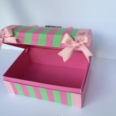 Εικόνα 3 για Χάρτινο Μπαουλάκι Pink Stripes