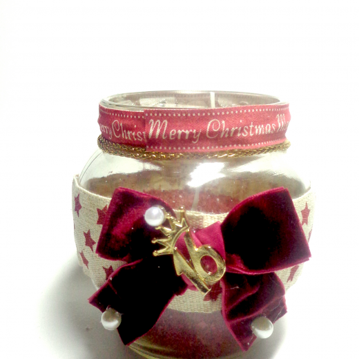 Εικόνα για Γούρι βάζο γυάλινο κερί Christmas Stars