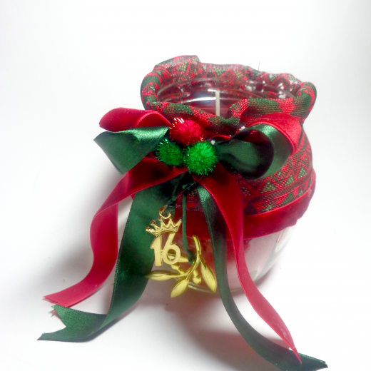 Εικόνα για Γούρι βάζο γυάλινο κερί Christmas pattern